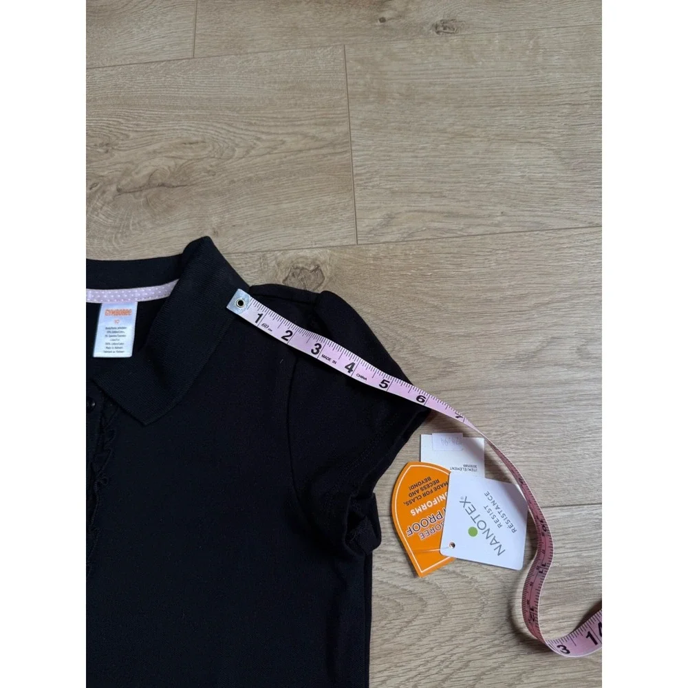 NWT Girls‎ Kid Gymboree playproof uniforms nanotex short sleeve polo black sz 10